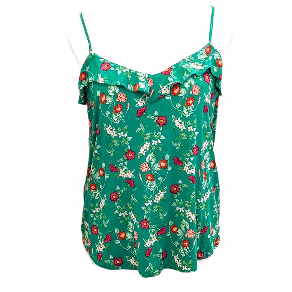 Old Navy floral tank top green size medium